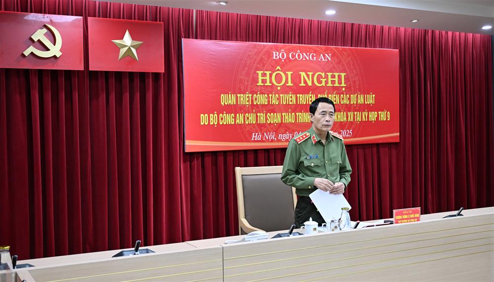 Quán triệt công tác tuyên truyền, phổ biến các dự án luật do Bộ Công an chủ trì soạn thảo trình Quốc hội khóa XV tại Kỳ họp thứ 9